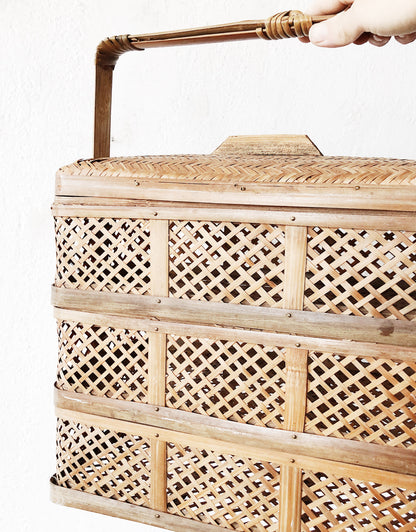 Vintage Woven Picnic Tiffin
