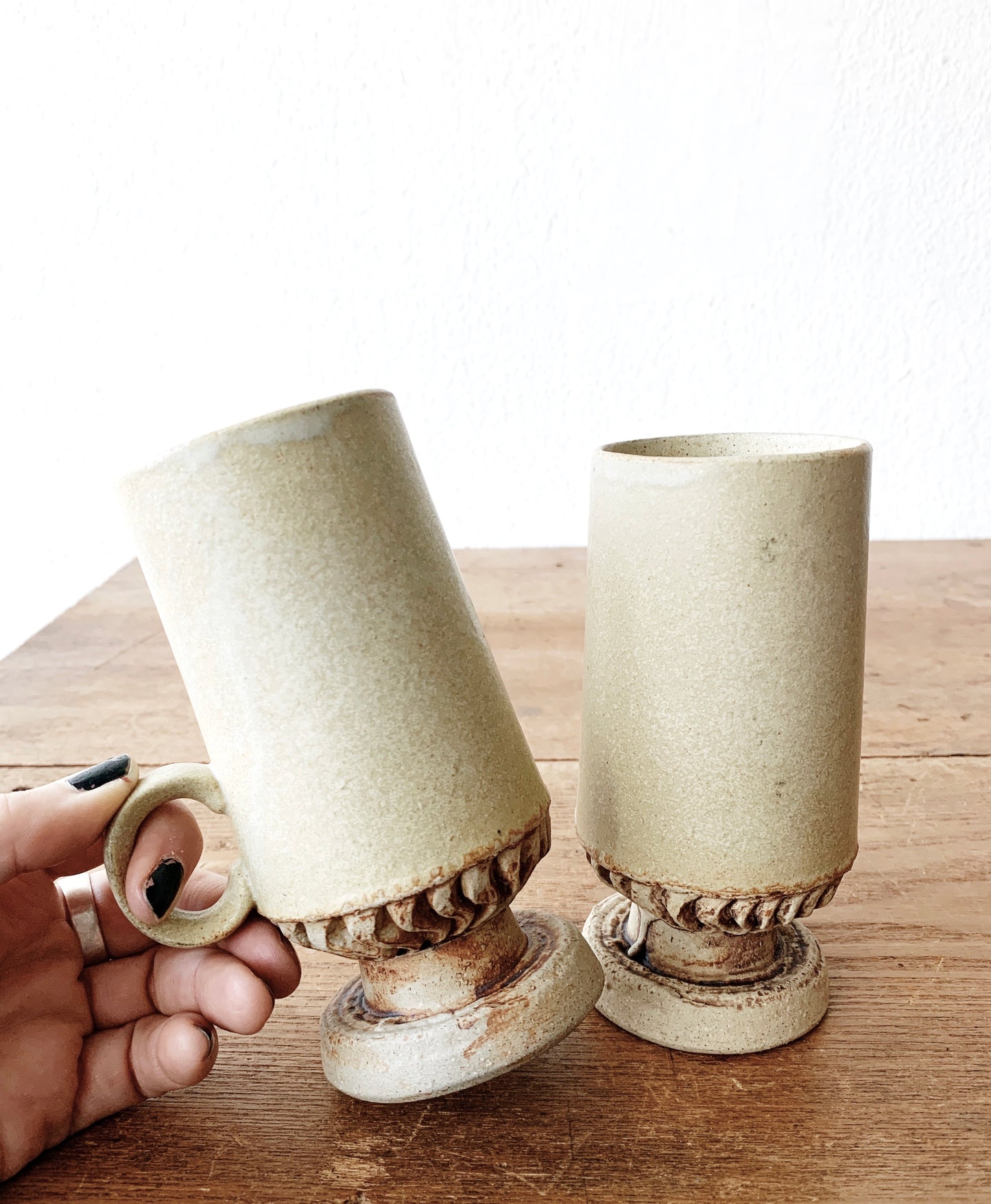 Handmade stoneware Mug Pair