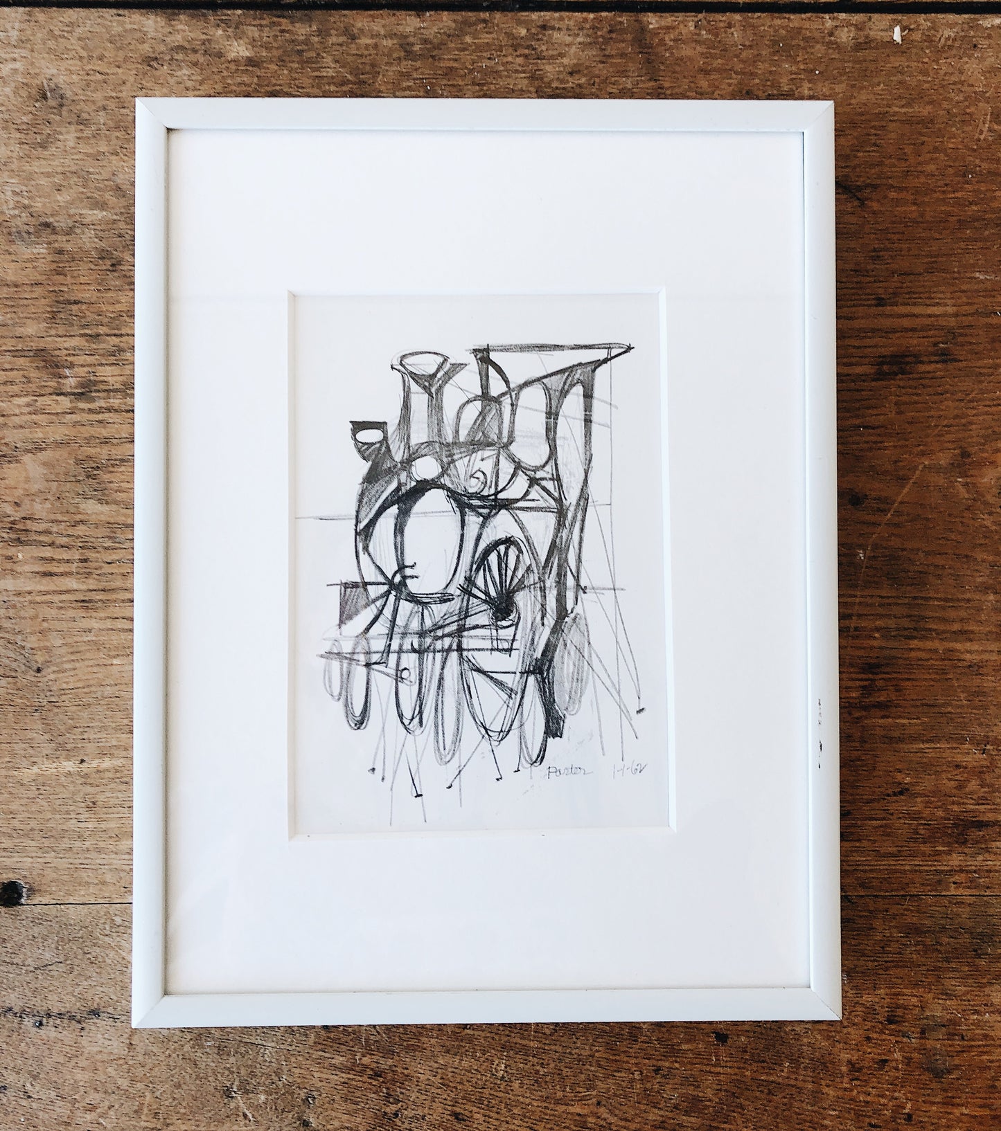 Vintage Mid Century Framed Lithograph