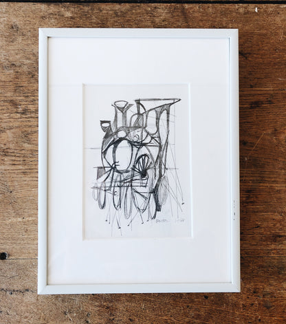 Vintage Mid Century Framed Lithograph