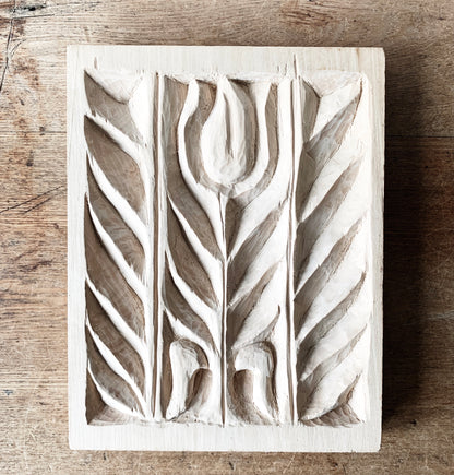 Carved Wood Reversible Plaque