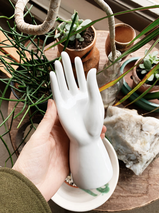 Vintage White Porcelain Hand
