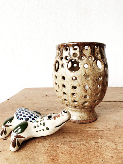 Large Vintage Stoneware Luminary