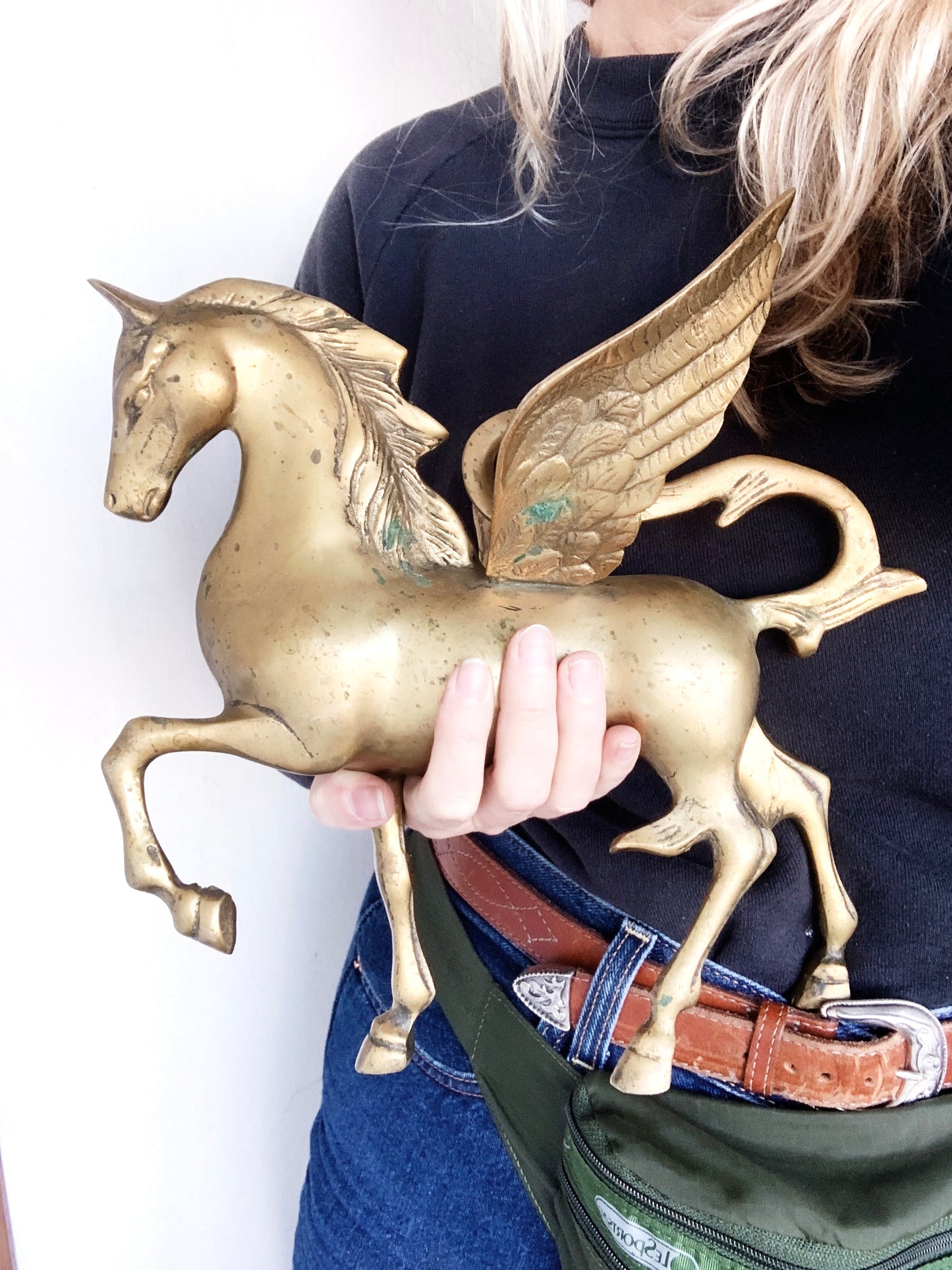 Large Antique Brass Pegasus
