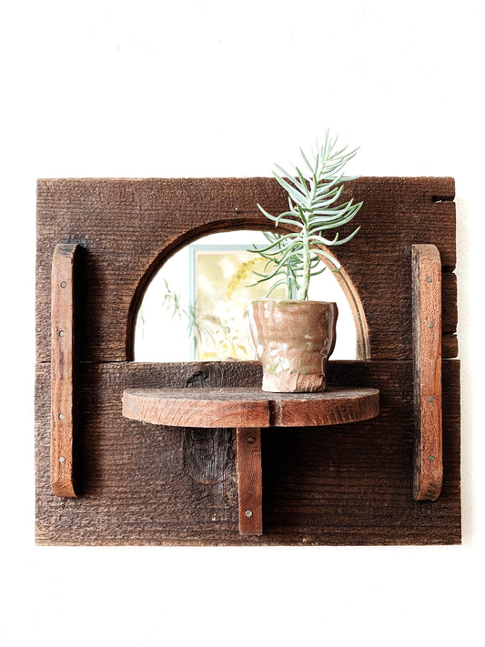 Vintage Handmade Mirror Shelf