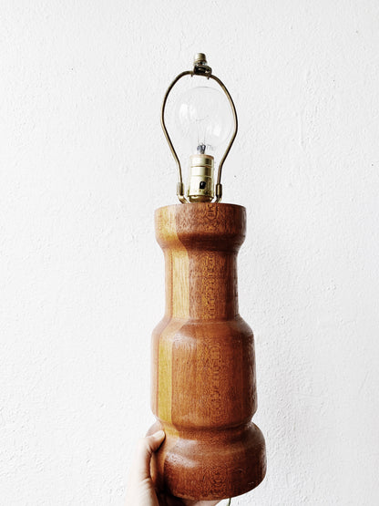 Vintage Handmade Wood Lamp