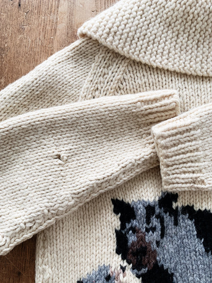 RESERVED Vintage Wool Hand Knot Cardigan