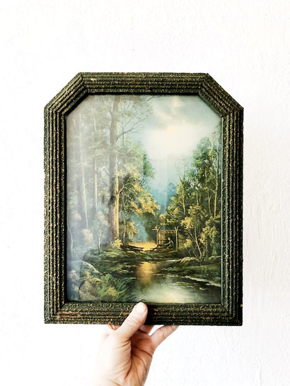 Vintage Campsite Lithograph