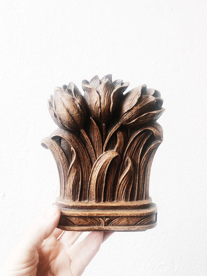 Pair of Syroco Wood Tulip Bookends