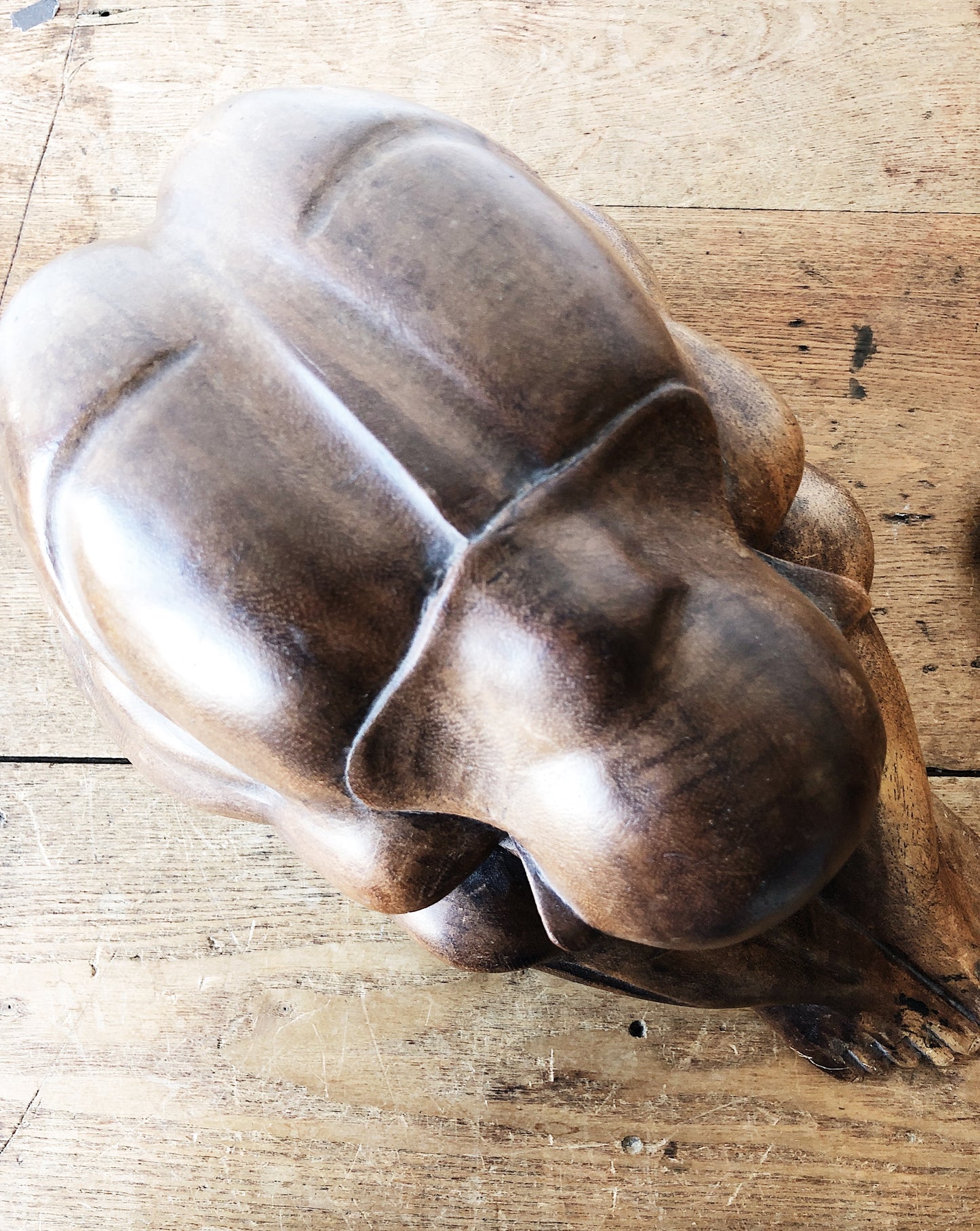 Giant Vintage Wooden Weeping Buddha