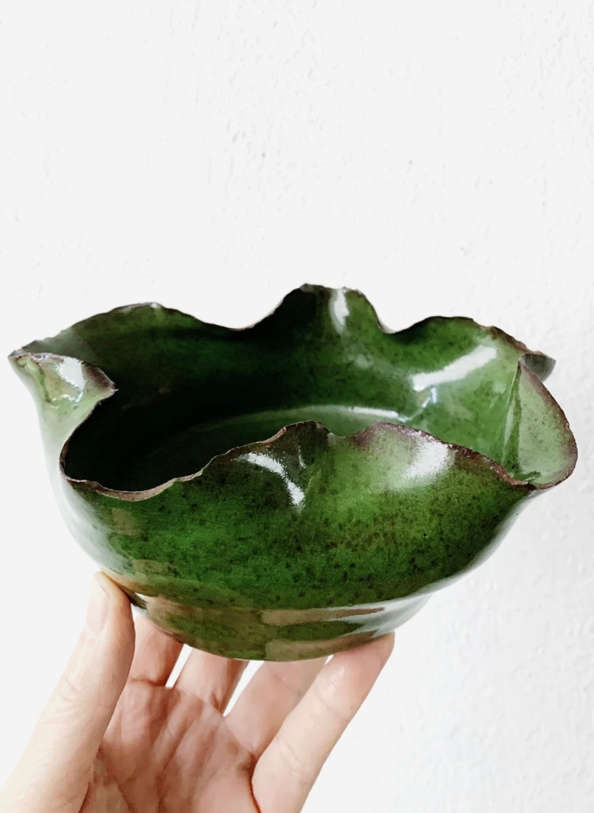 Wavy Edge Handmade Pottery Bowl