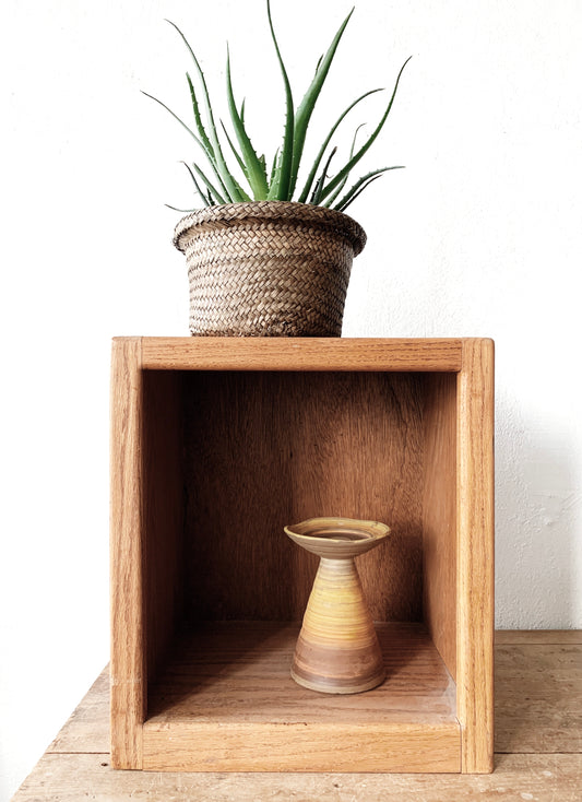 Vintage Oak Cube Table