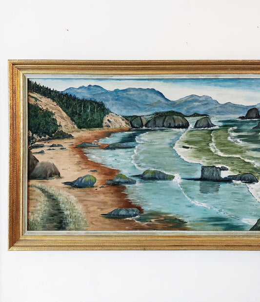 Extra Large Vintage Framed Seascape