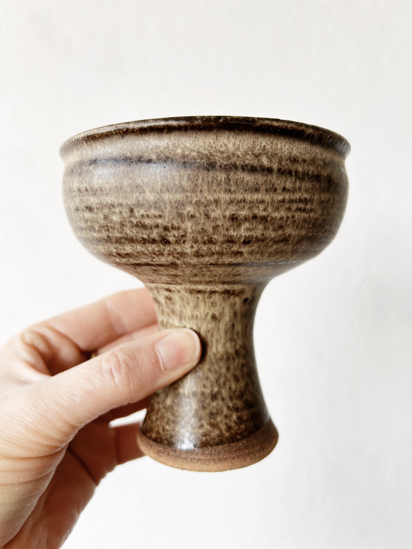 Vintage Stoneware Goblet or Candle Holder