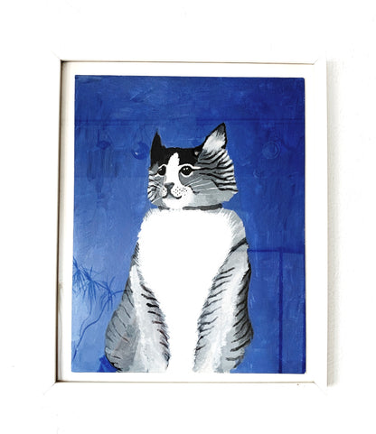 Framed Kitty Painting