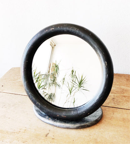 Antique Art Deco Round Mirror
