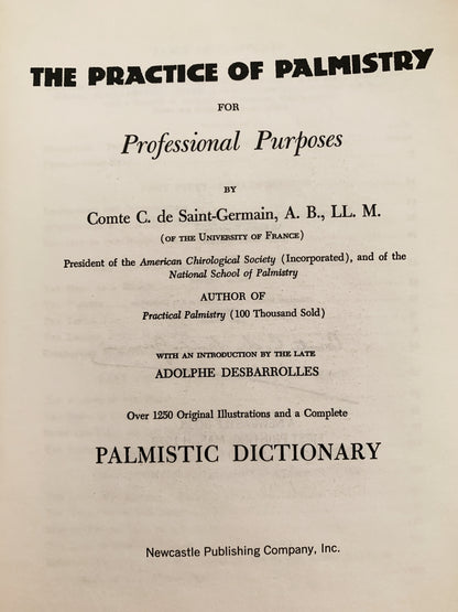 The Practice of Palmistry C. de Saint Germain c1973