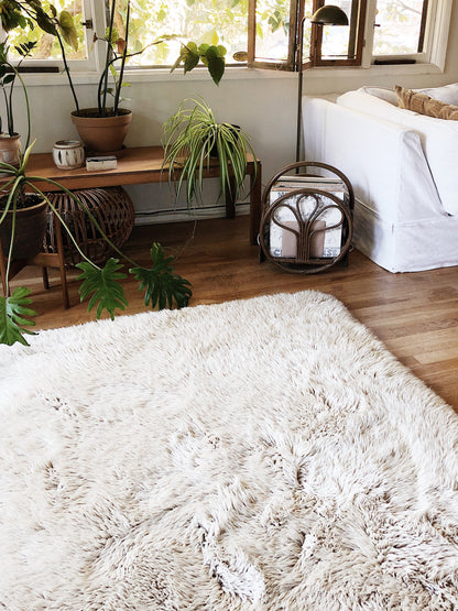 RESERVED SARAH Vintage Wool Flokati Rug
