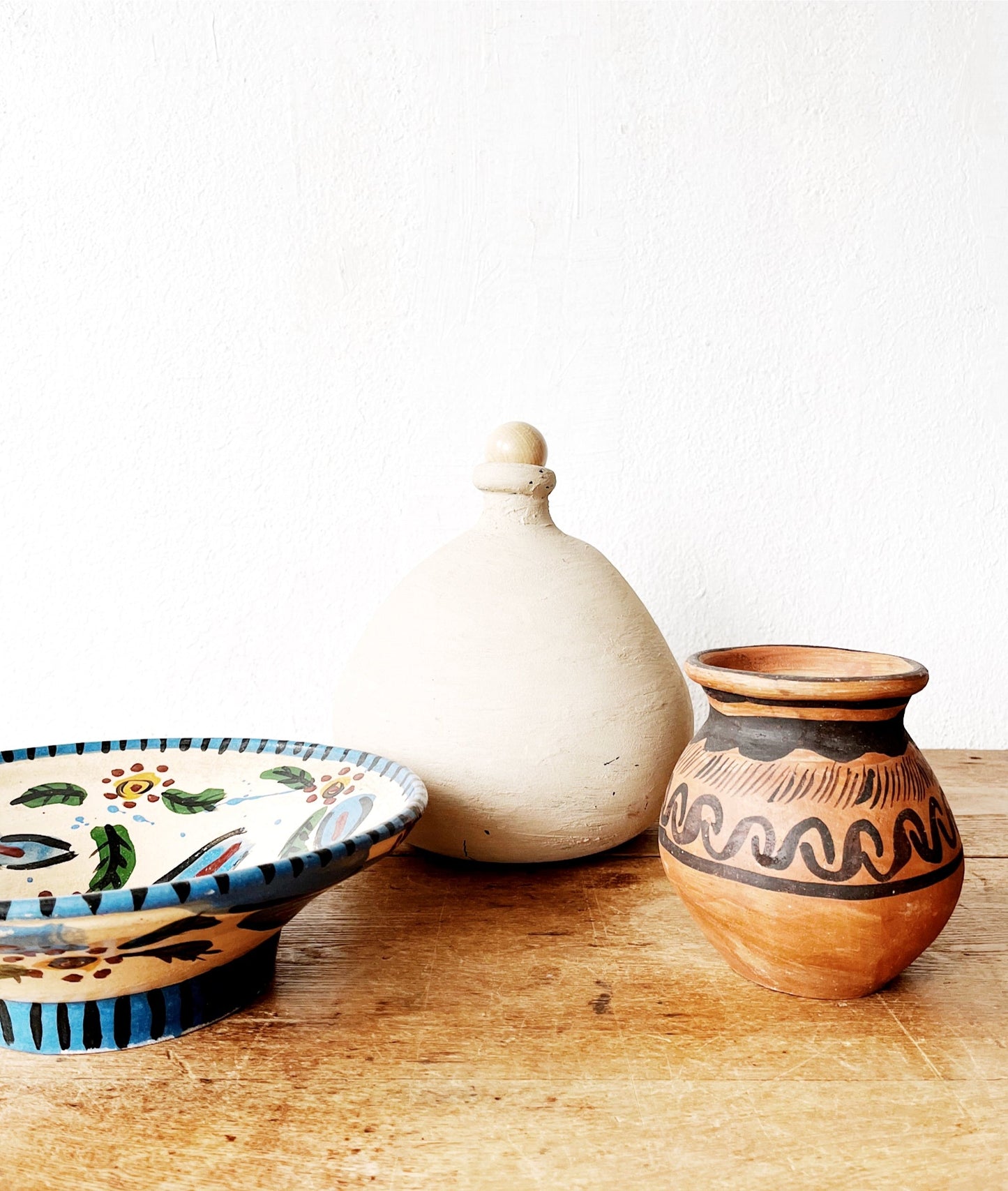 Vintage Painted Pottery Bowl