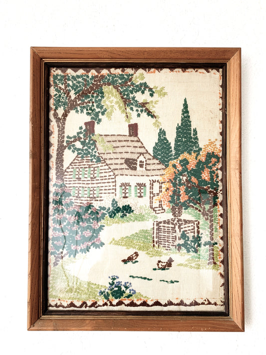 Vintage Framed Needlepoint