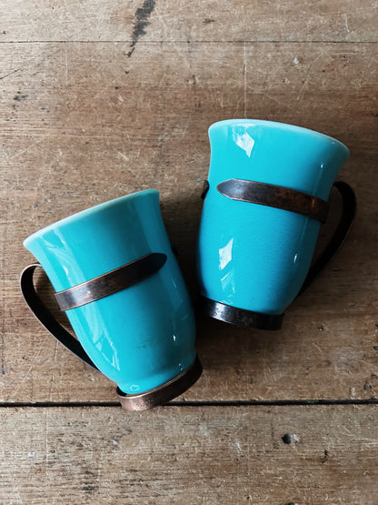 Vintage El Patio Mugs with Copper Holders