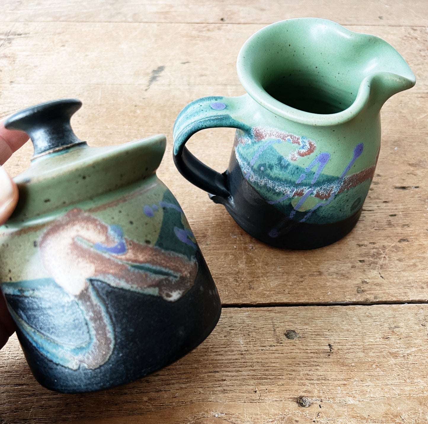 Cream and Sugar Pottery Set