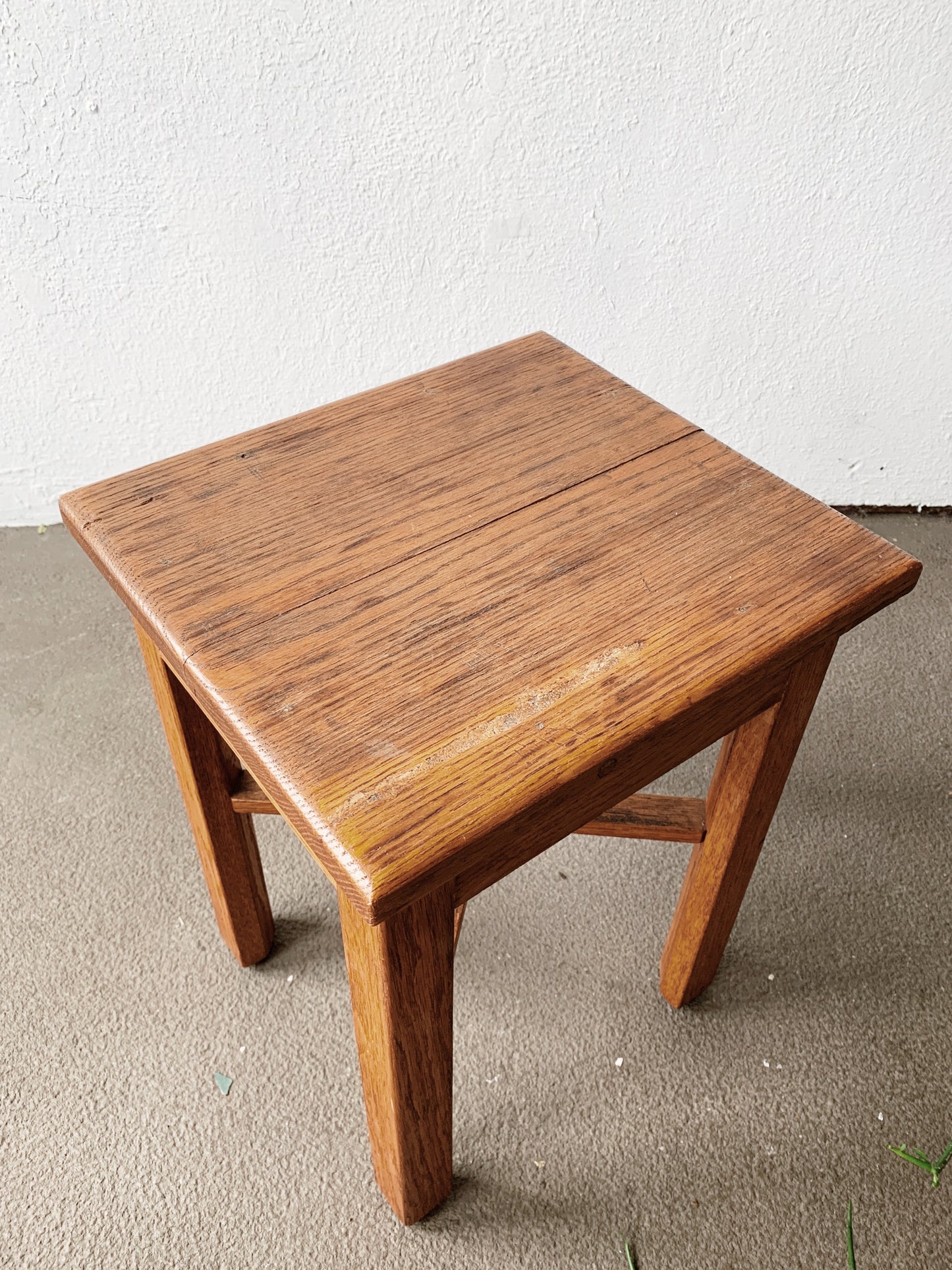 Vintage Tiger Oak Table / Plant Stand