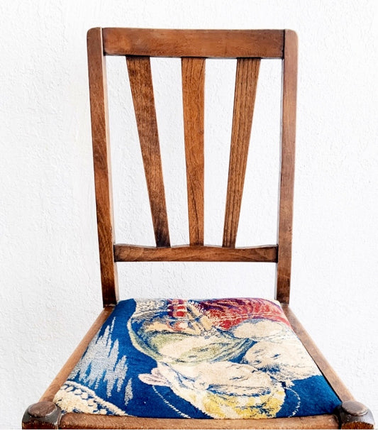 Antique Velvet Tapestry Upholstered Chair