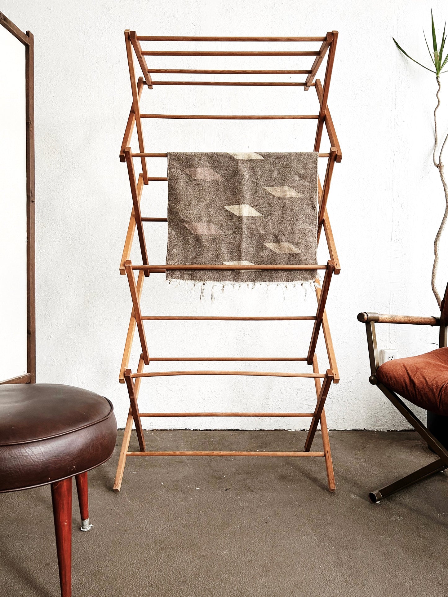 Large Vintage Collapsible Wood Drying Rack