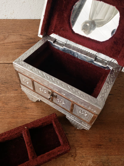 Pressed Tin and Copper Jewelry Chest