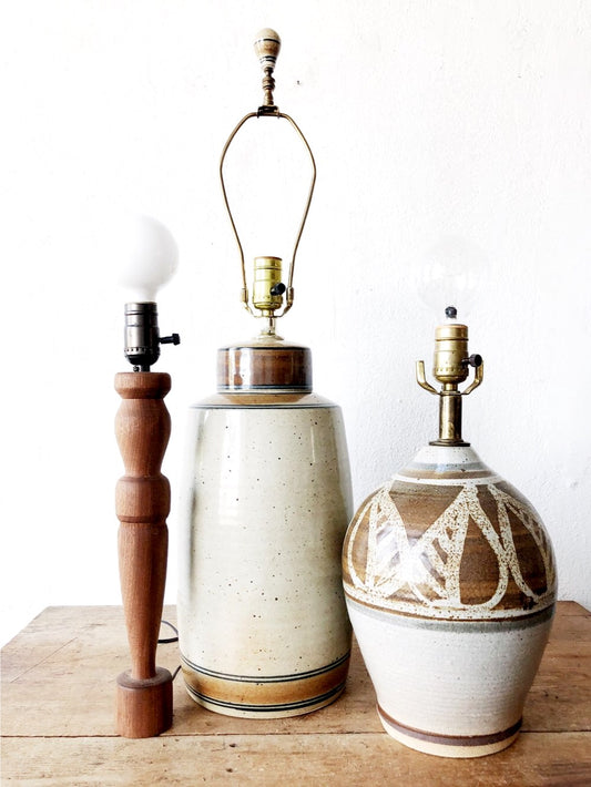 Vintage Pottery Jug Lamp