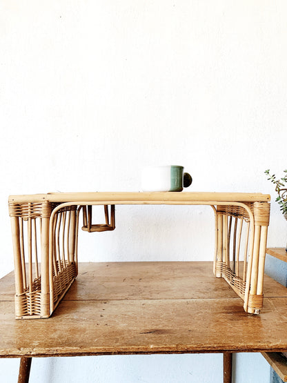 Vintage Wicker Breakfast/ Laptop Tray