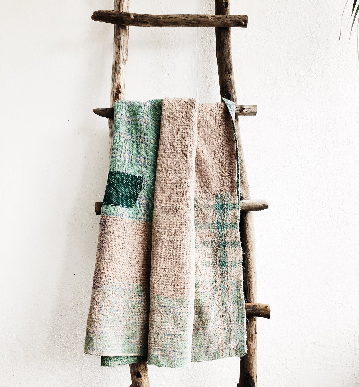 Vintage Reversible Cotton Kantha Quilt