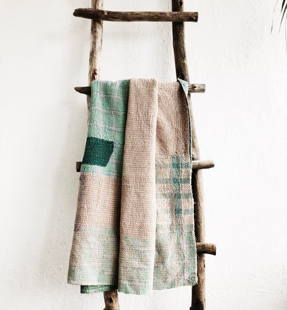 Vintage Reversible Cotton Kantha Quilt