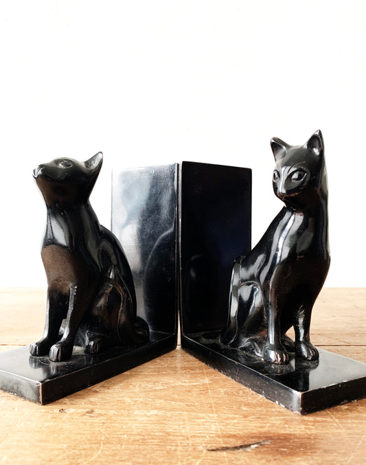 Vintage Black Cat Bookends