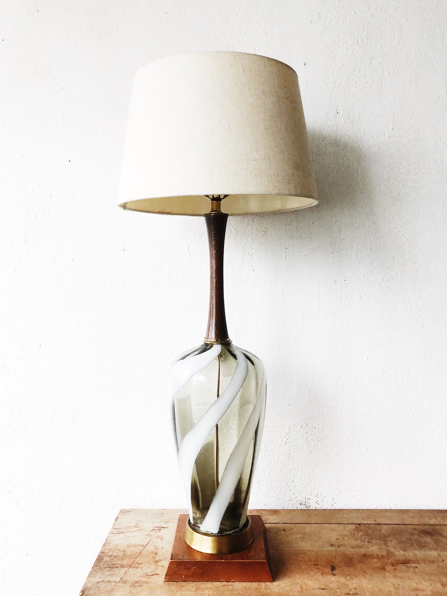Mid Century Glass Lamp