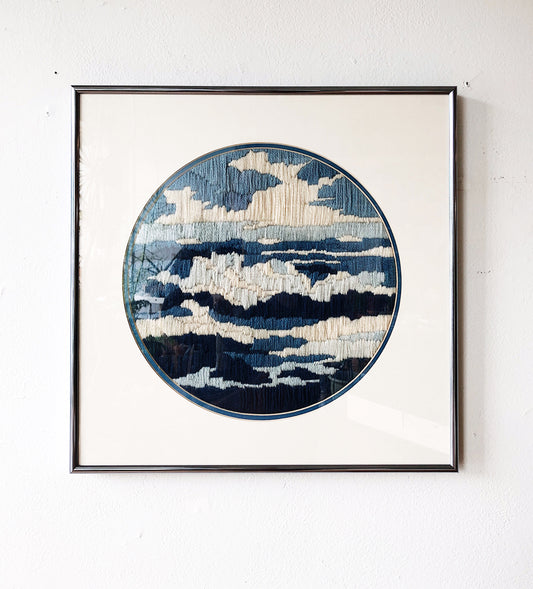 Vintage Bargello Framed Landscape