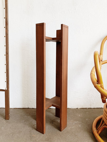 Tall Antique Mission Style Double Plant Stand