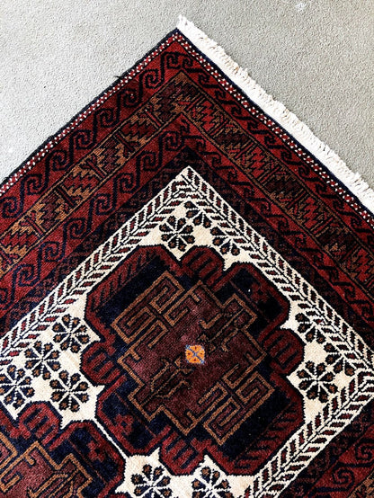 Vintage Afghani Tribal Wool Rug