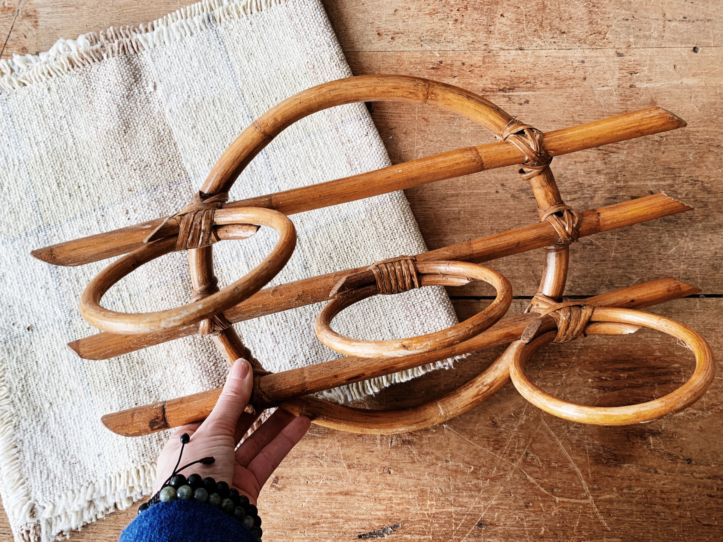 Vintage Bamboo Wall Planter