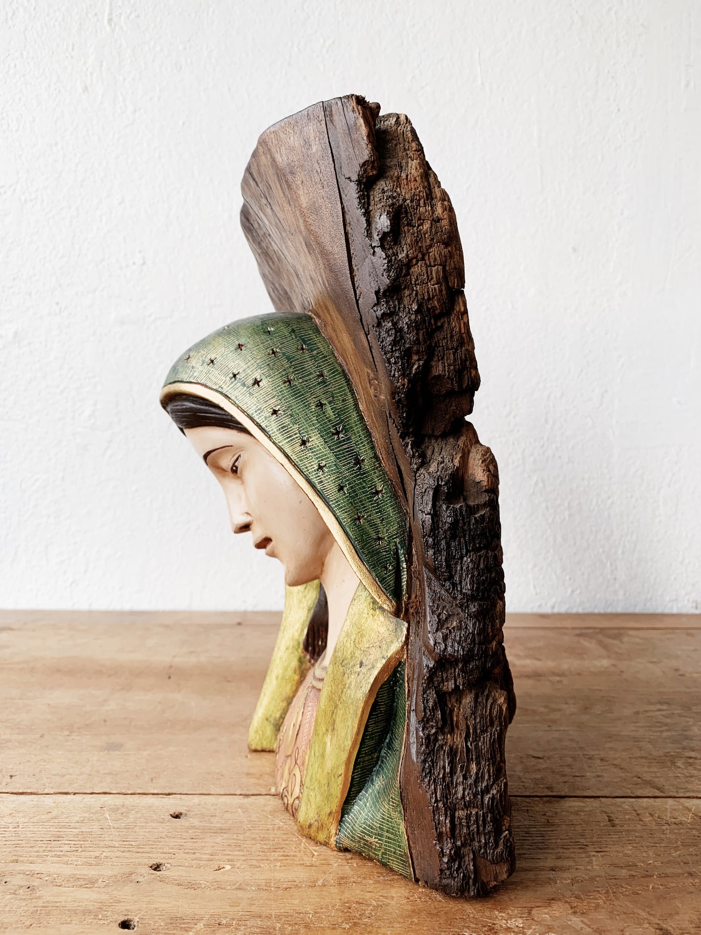 Madonna Carved Wood Sculpture