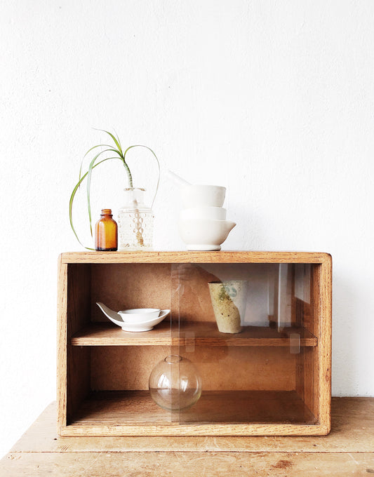 Vintage Oak Desktop Cabinet