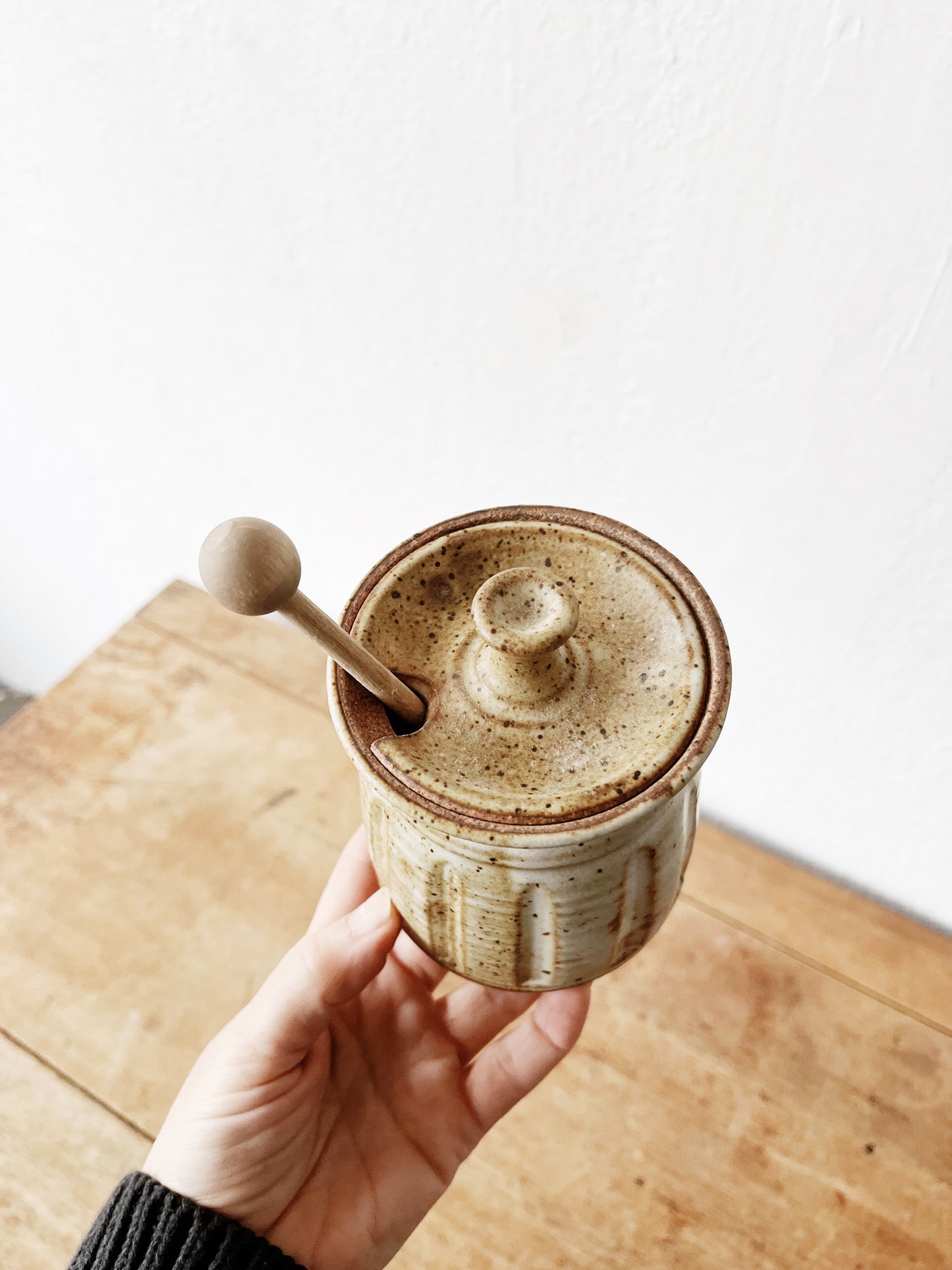 Vintage Stoneware Honey Pot