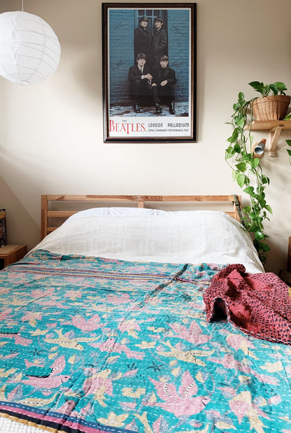 Vintage Reversible Kantha Quilt
