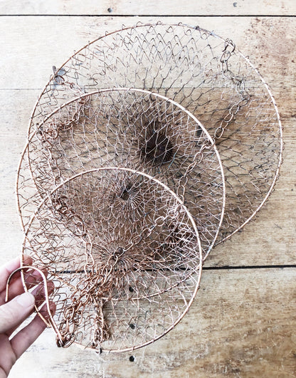 Copper Hanging Mesh Baskets