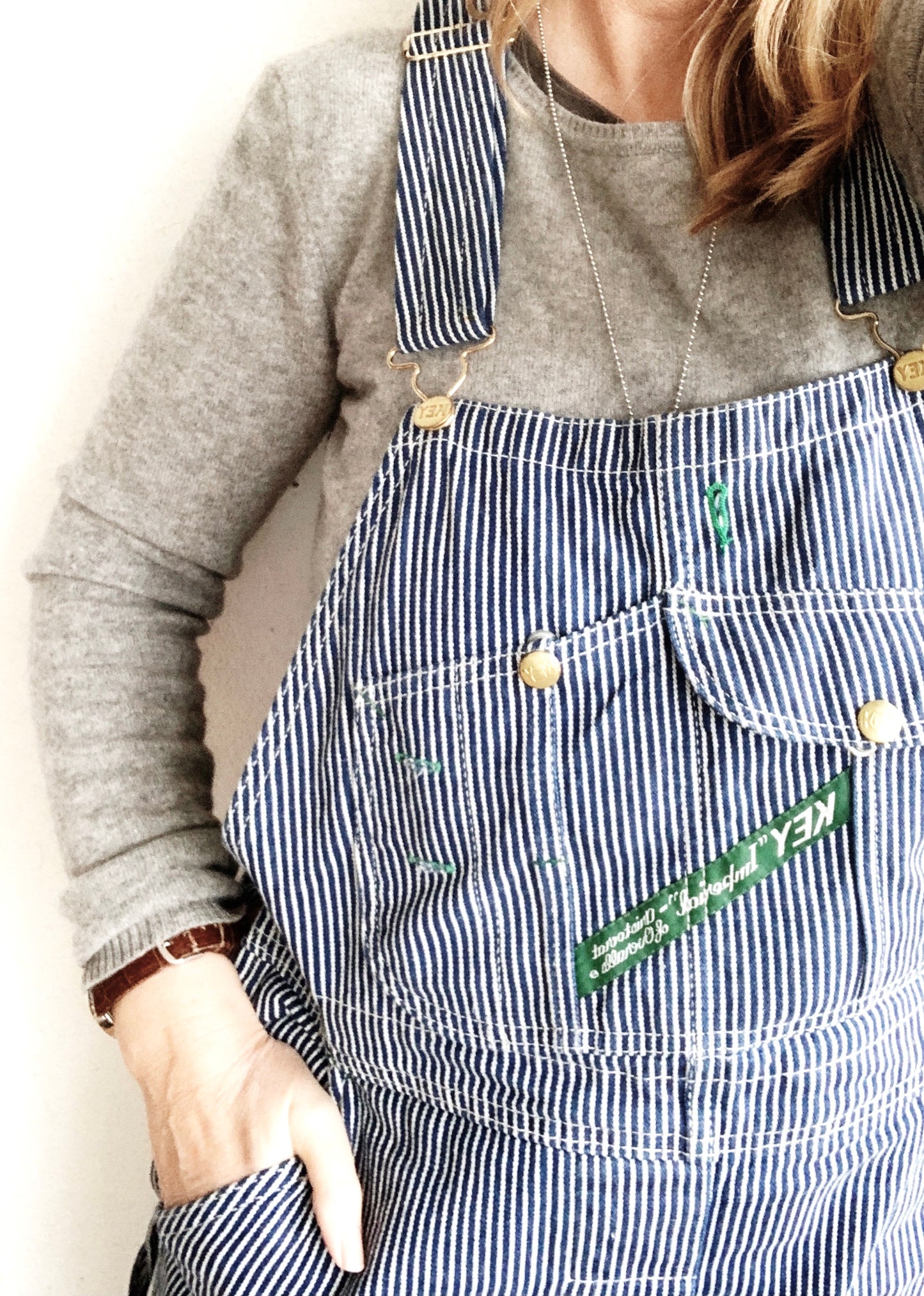 Key Railroad Stripe Overalls