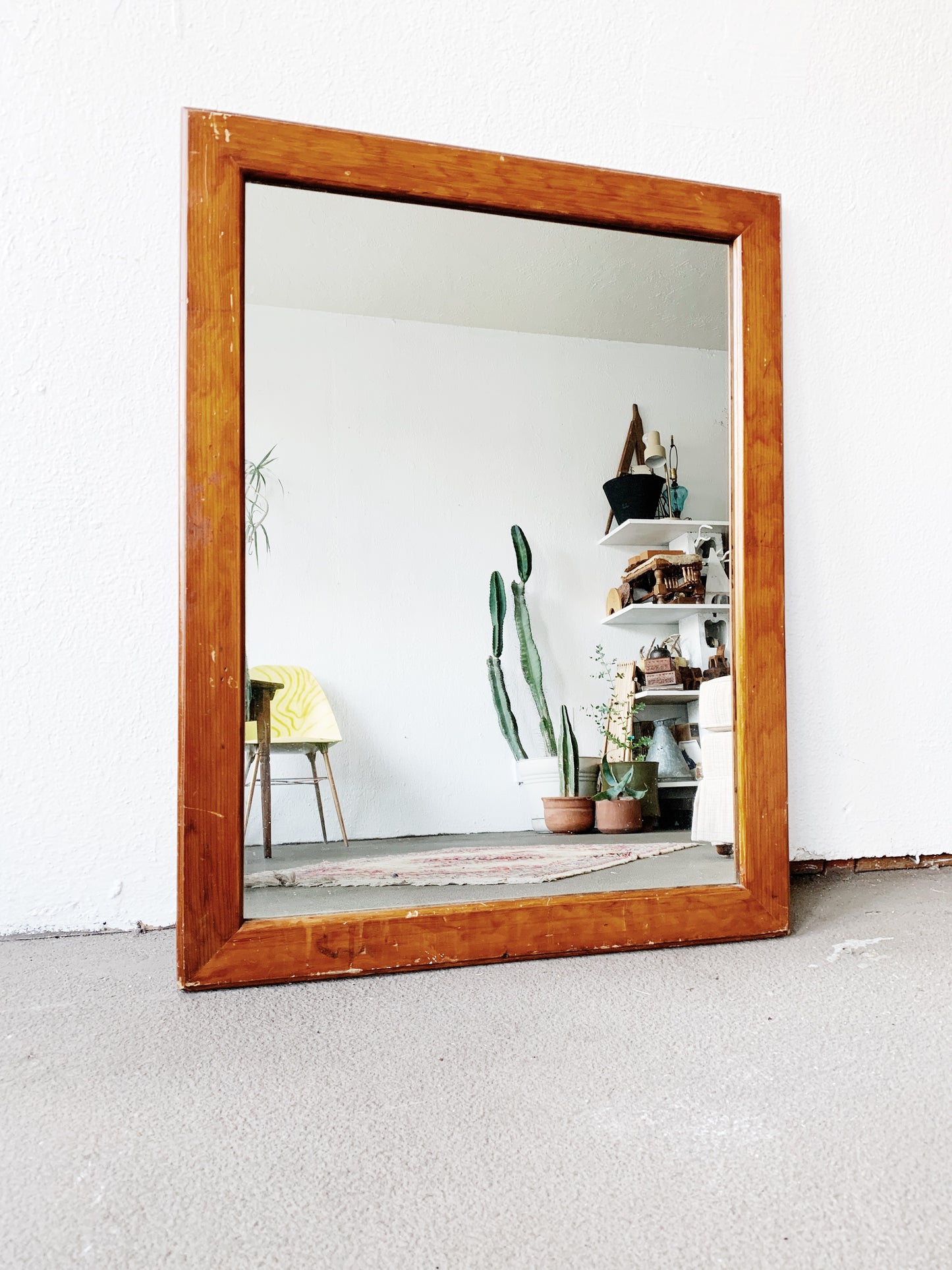 Vintage Wood Framed Mirror