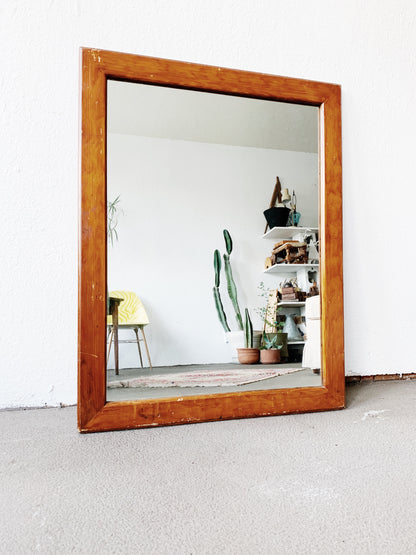 Vintage Wood Framed Mirror