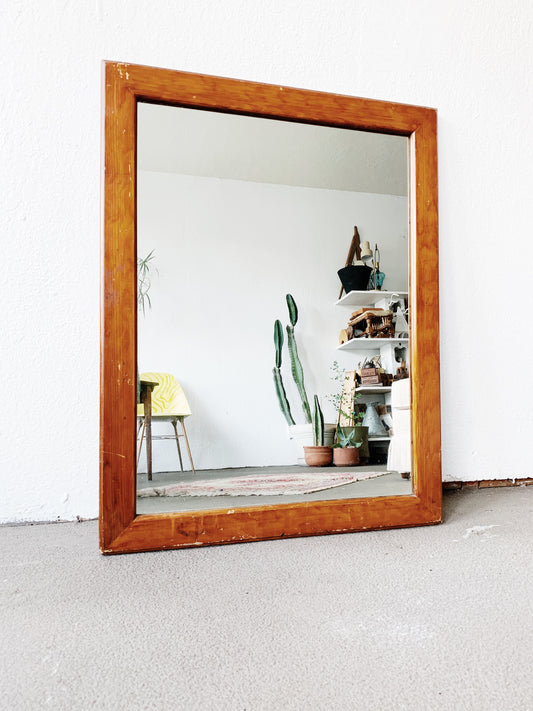 Vintage Wood Framed Mirror