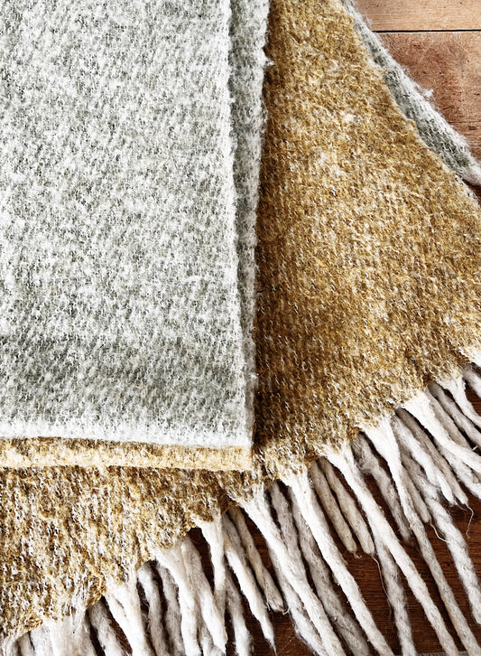Colorblock Wool Blend Throw